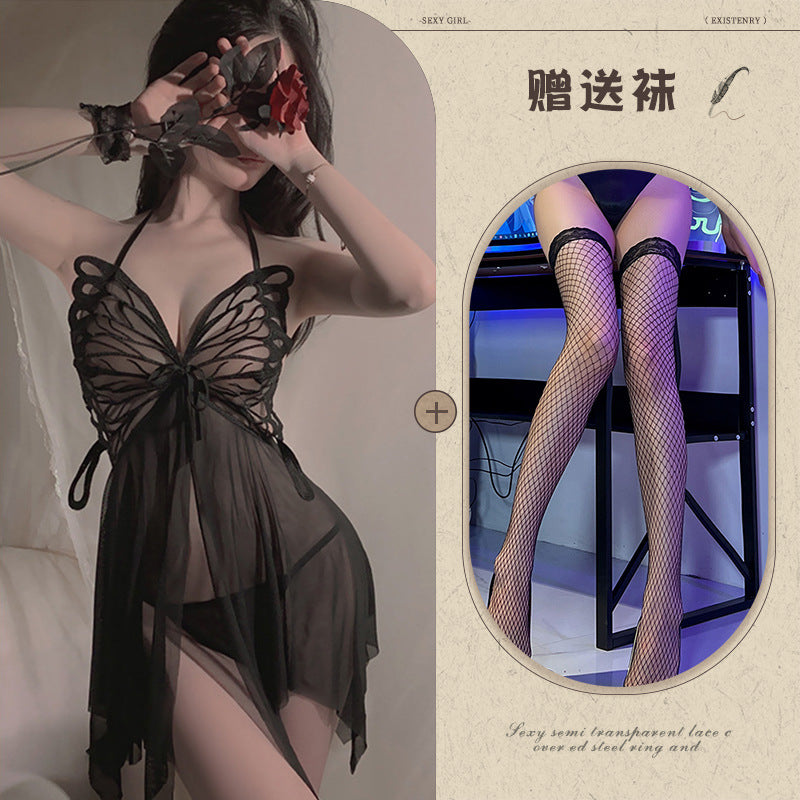 Butterfly Sheer Lingerie Nightgown