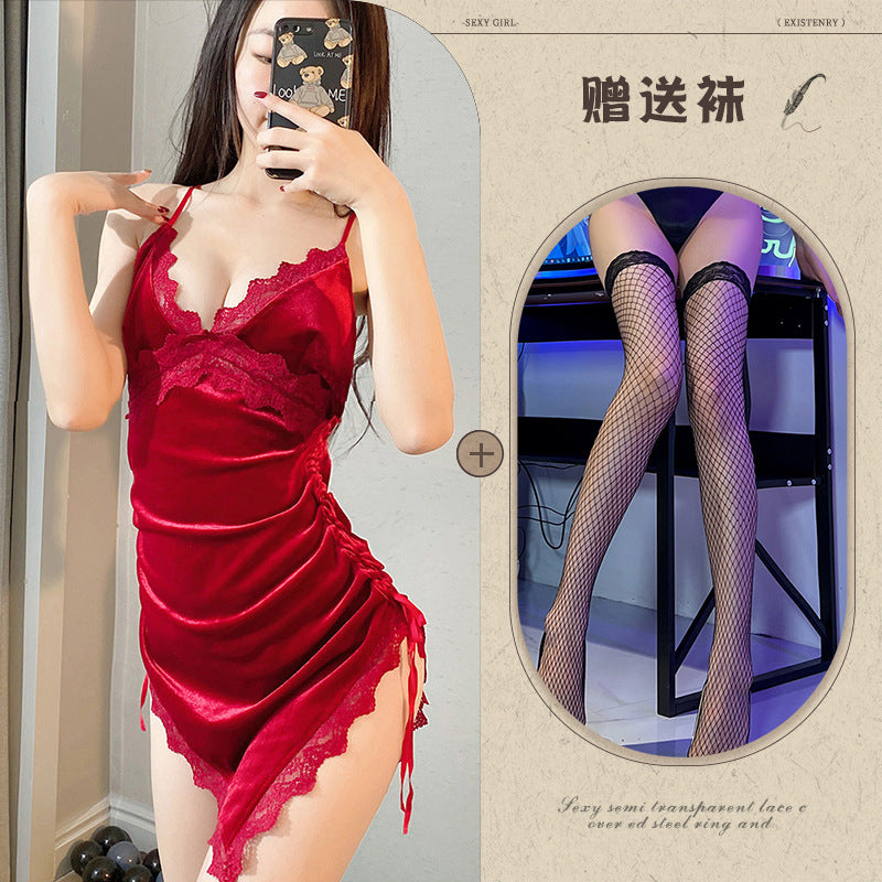 Velvet Tie-front Nightie