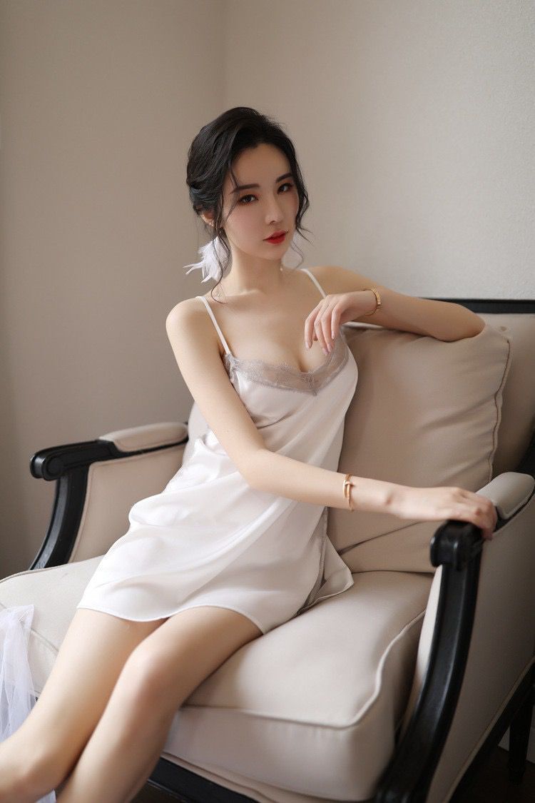 Slit Thigh Sheer Nightdress Set