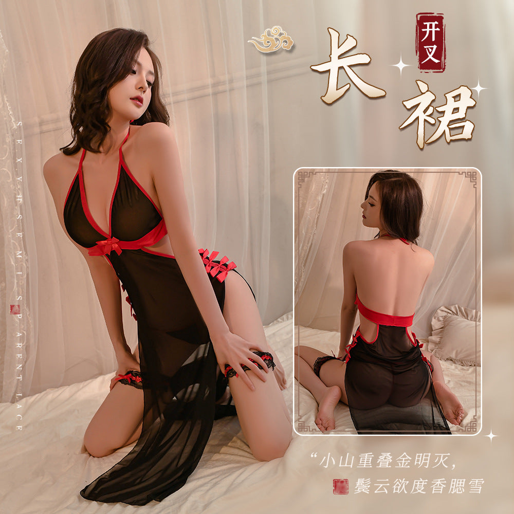 Black Sheer Qipao