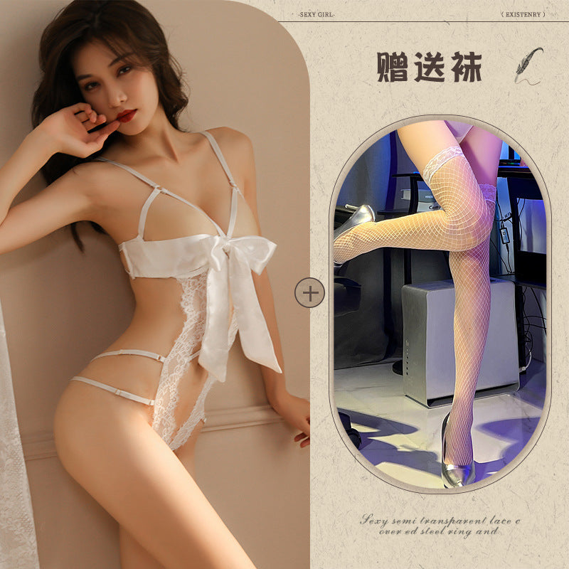 Bow Lace Cut-out Teddy