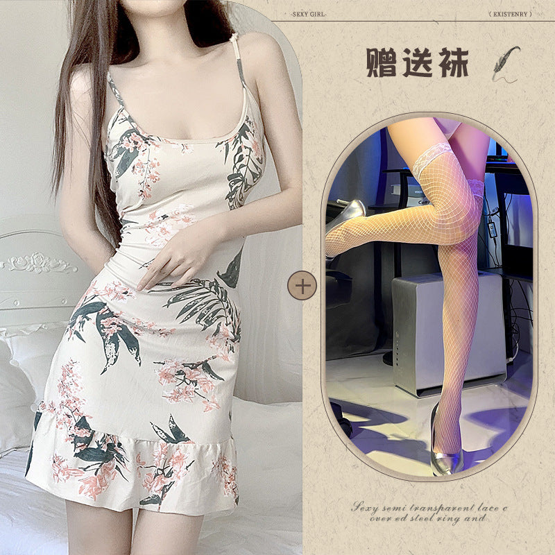 Summer Lace Trim Sleepwear with Pads