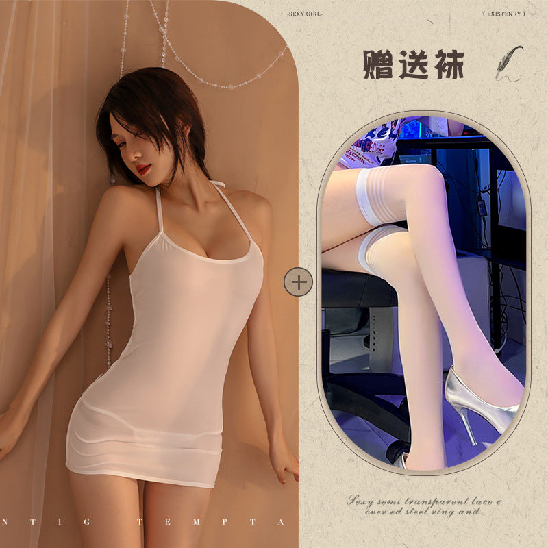 U-cut Sheer Nightdress