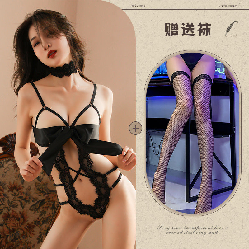 Bow Lace Cut-out Teddy