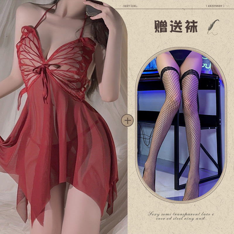 Butterfly Sheer Lingerie Nightgown