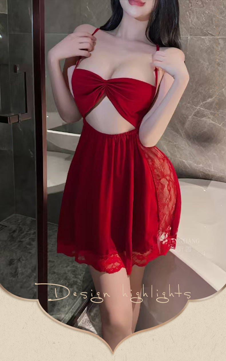 Backless Satin Bow Nightdress
