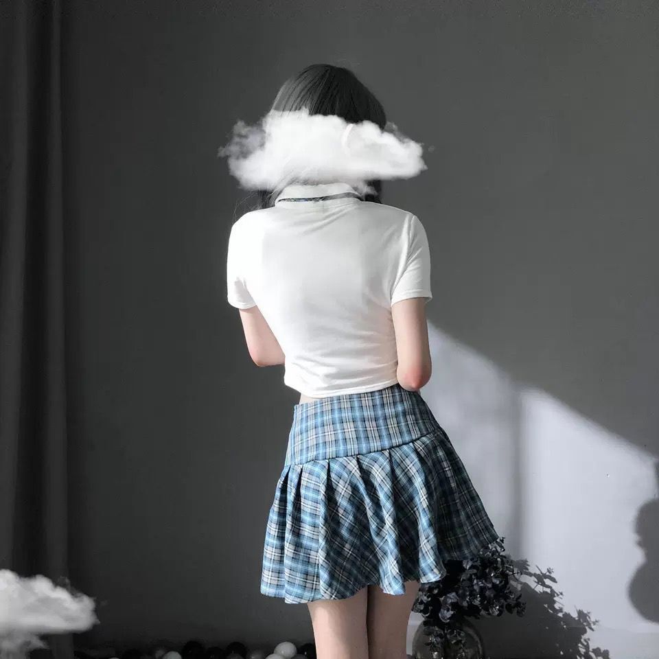 Schoolgirl Lingerie Set with Mini Skirt