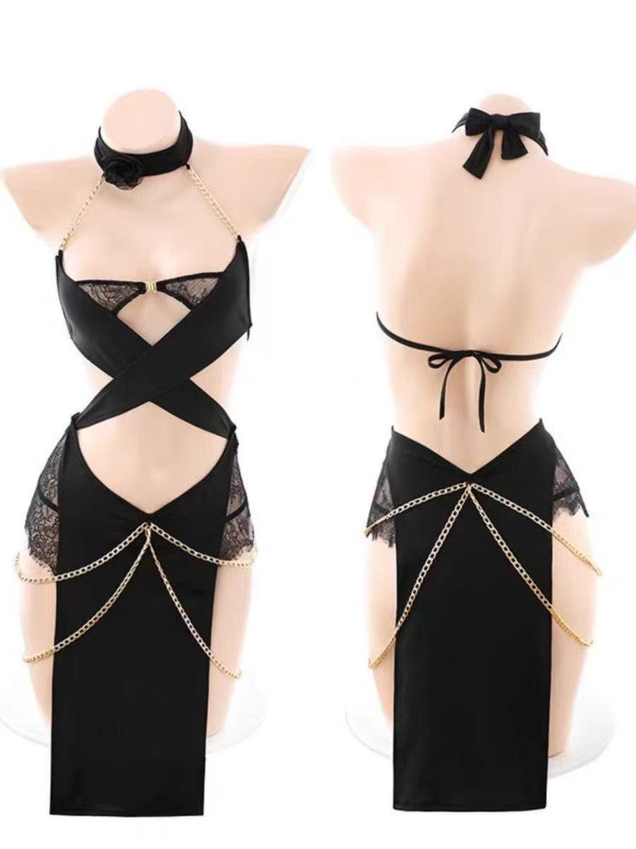 Bodysuit ng Detalye ng Chain