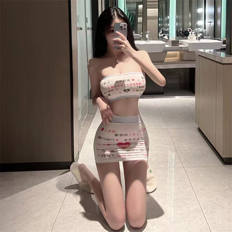 Text Print Swimsuit