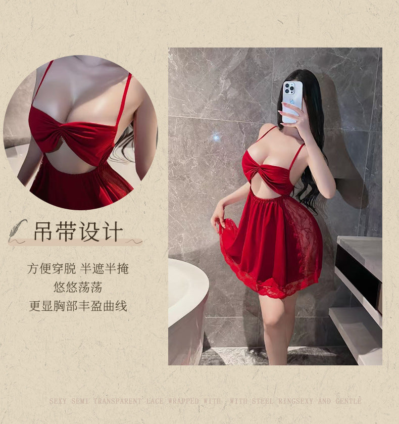 Backless Satin Bow Nightdress