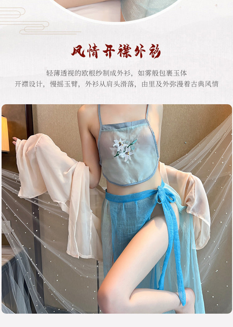 Black Slit Silk Nightdress