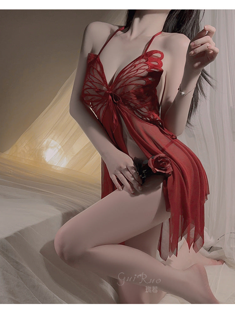 Butterfly Sheer Lingerie Nightgown