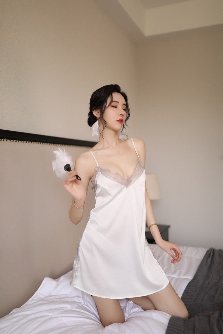 Slit Thigh Sheer Nightdress Set