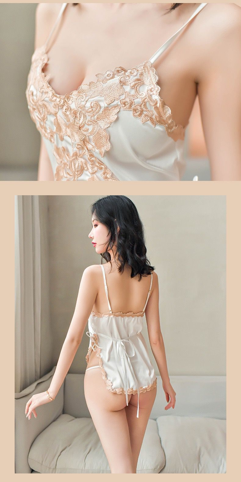 Backless Silk Chemise