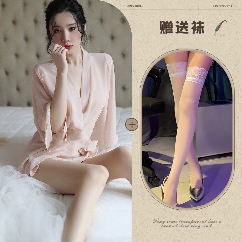 Transparent na Robe Set