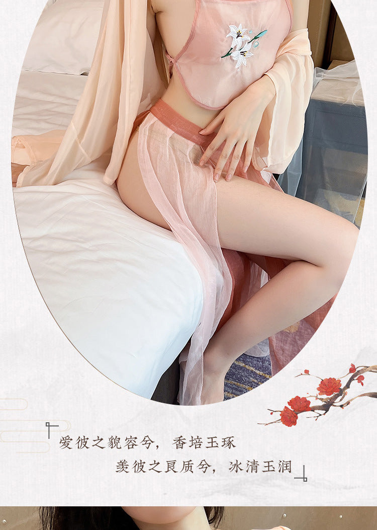 Black Slit Silk Nightdress