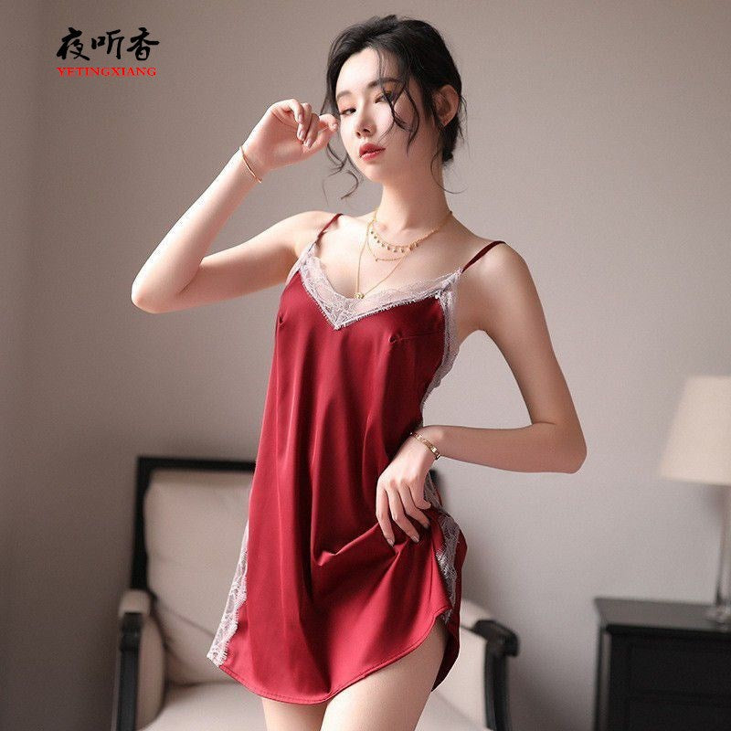 Slit Thigh Sheer Nightdress Set