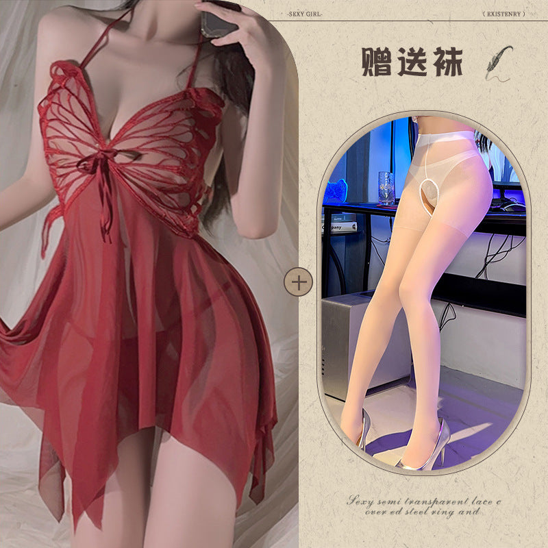 Butterfly Sheer Lingerie Nightgown