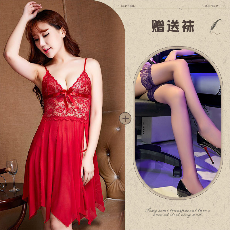 Transparent Panel Nightgown