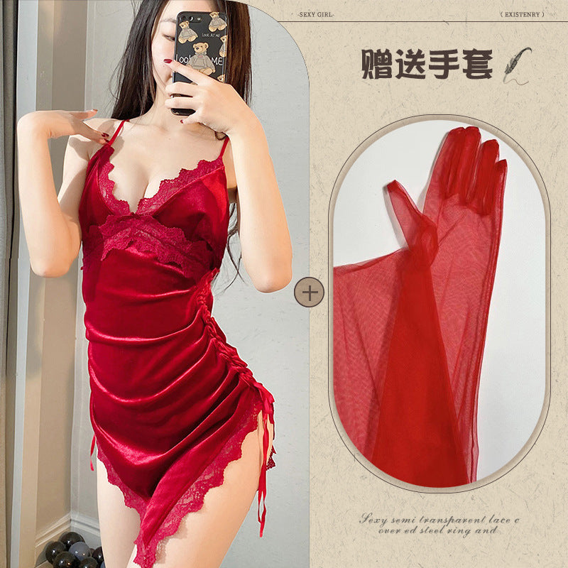 Velvet Tie-front Nightie