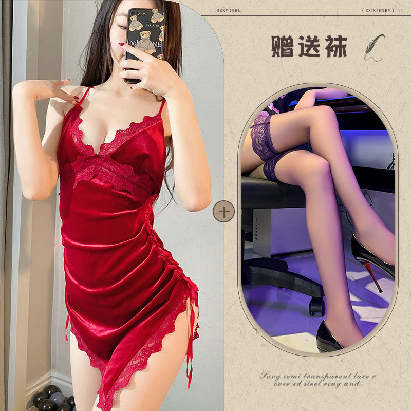 Velvet Tie-front Nightie