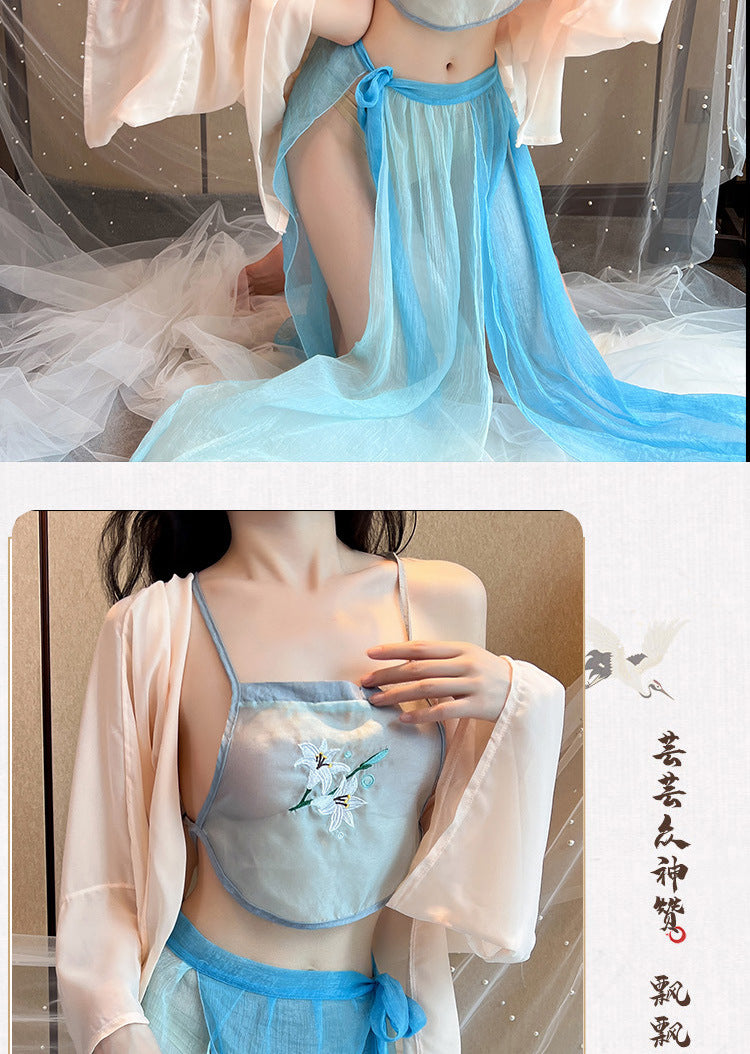 Black Slit Silk Nightdress