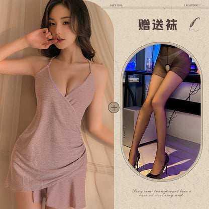 Glitter V-neck Chemise
