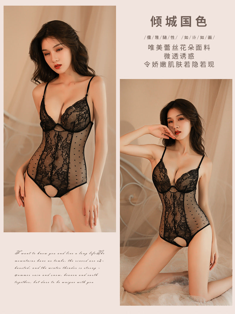 Sheer Open Crotch Bodysuit