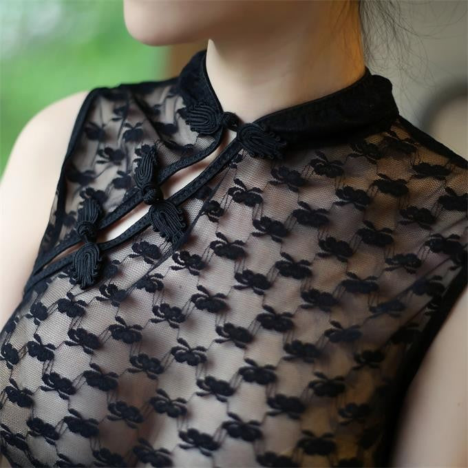 Sheer Qipao Dress