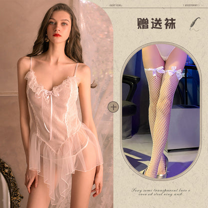 Sheer Lace Chemise Set