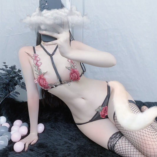 Rose Lace Bralette Set