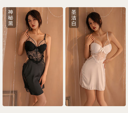 Sheer Satin Lace Nightdress