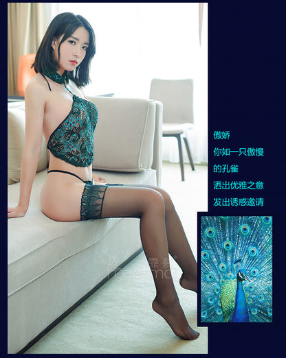 Peacock Bustier Set