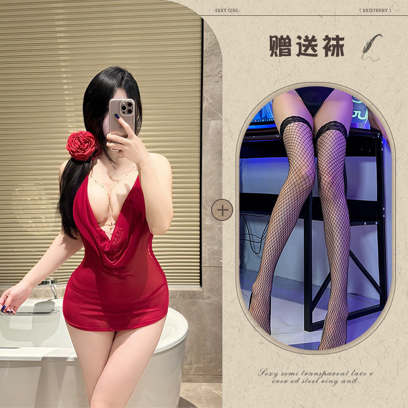 Sheer Backless Chemise