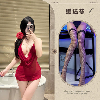 Sheer Backless Chemise