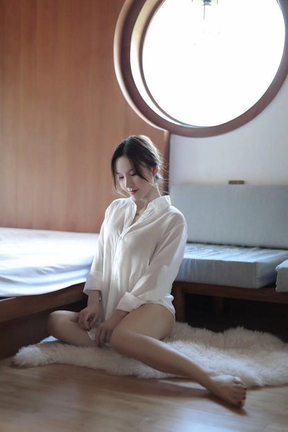 Sheer White Shirt Dress