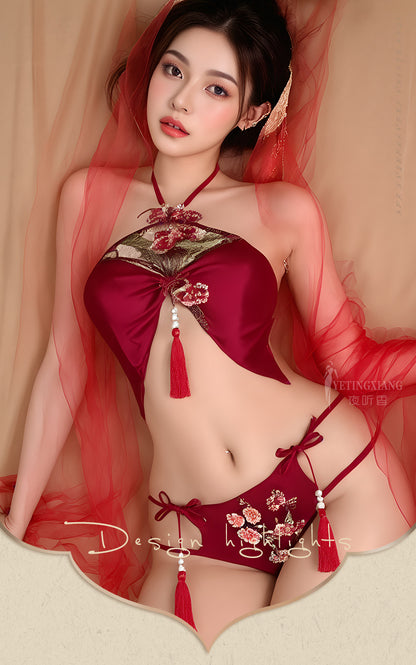 Embroidered Bustier Set