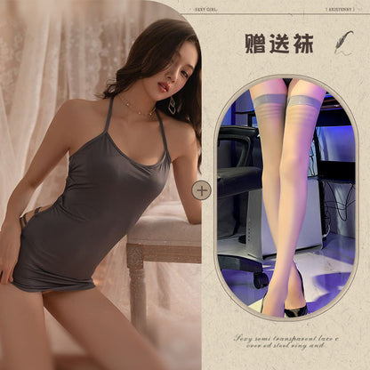 U-cut Sheer Nightdress 