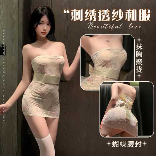 Embroidered Kimono Dress