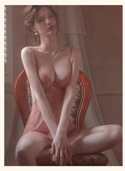 Sexy Women's Pajamas Lace Slim Strap Home Nightdress