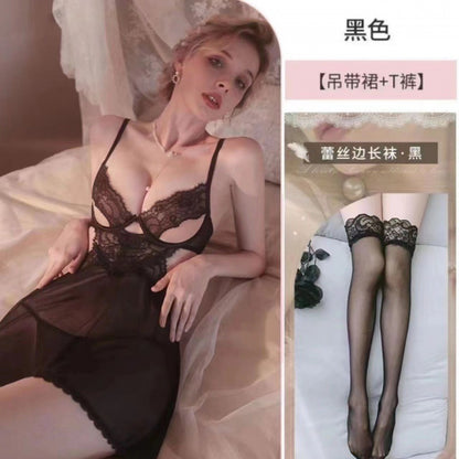 Sexy Women's Pajamas Lace Slim Strap Home Nightdress