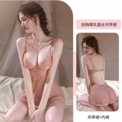 Sexy Women's Pajamas Lace Slim Strap Home Nightdress