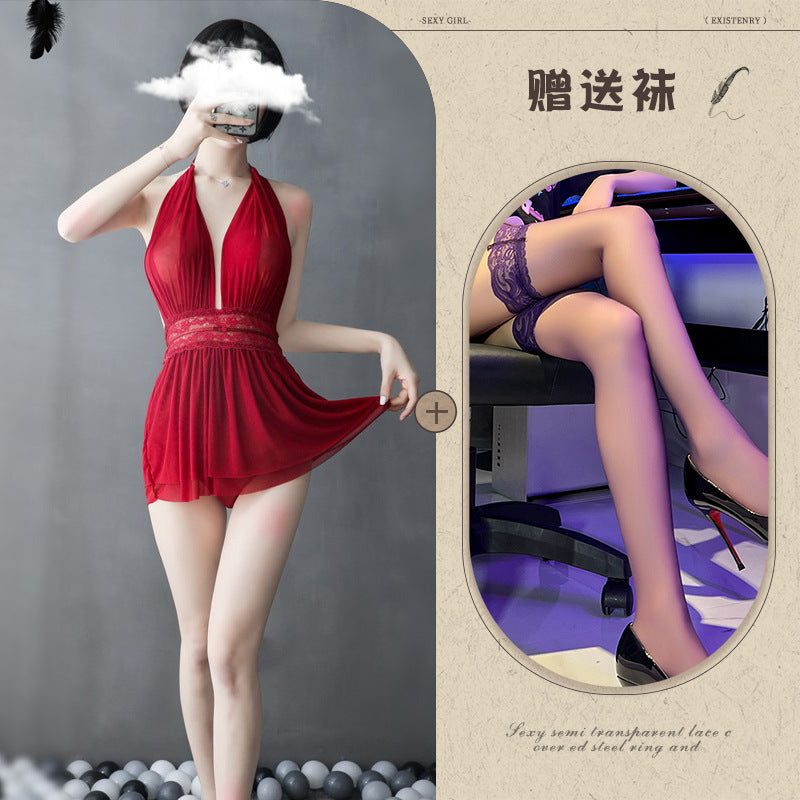 Sheer Backless Nightdress