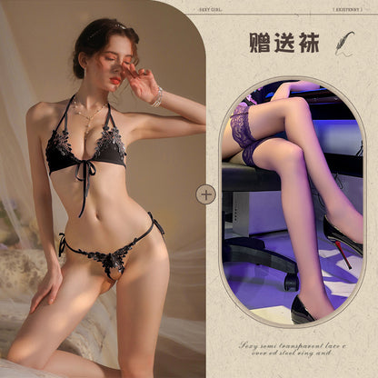 Open Crotch Bikini Set