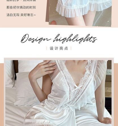 Silk Lace Chemise Set