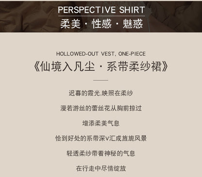 Sheer Lace Chemise Set