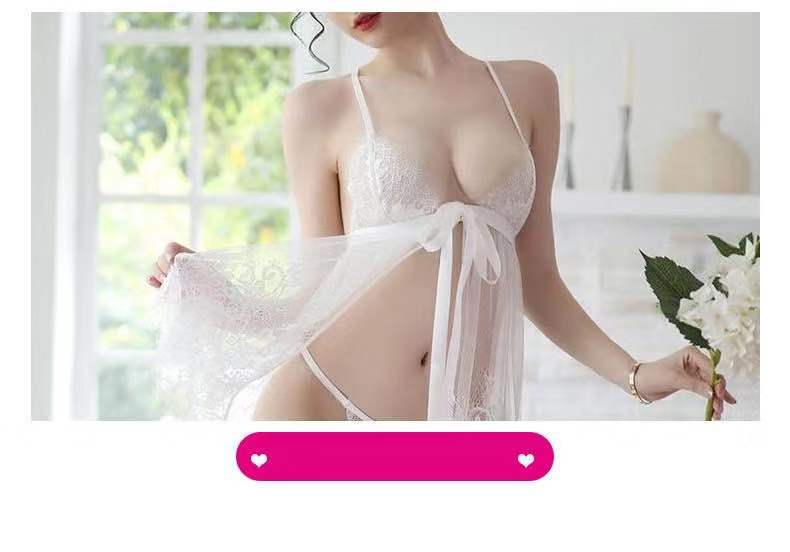 Sheer Lace Slit Nightdress