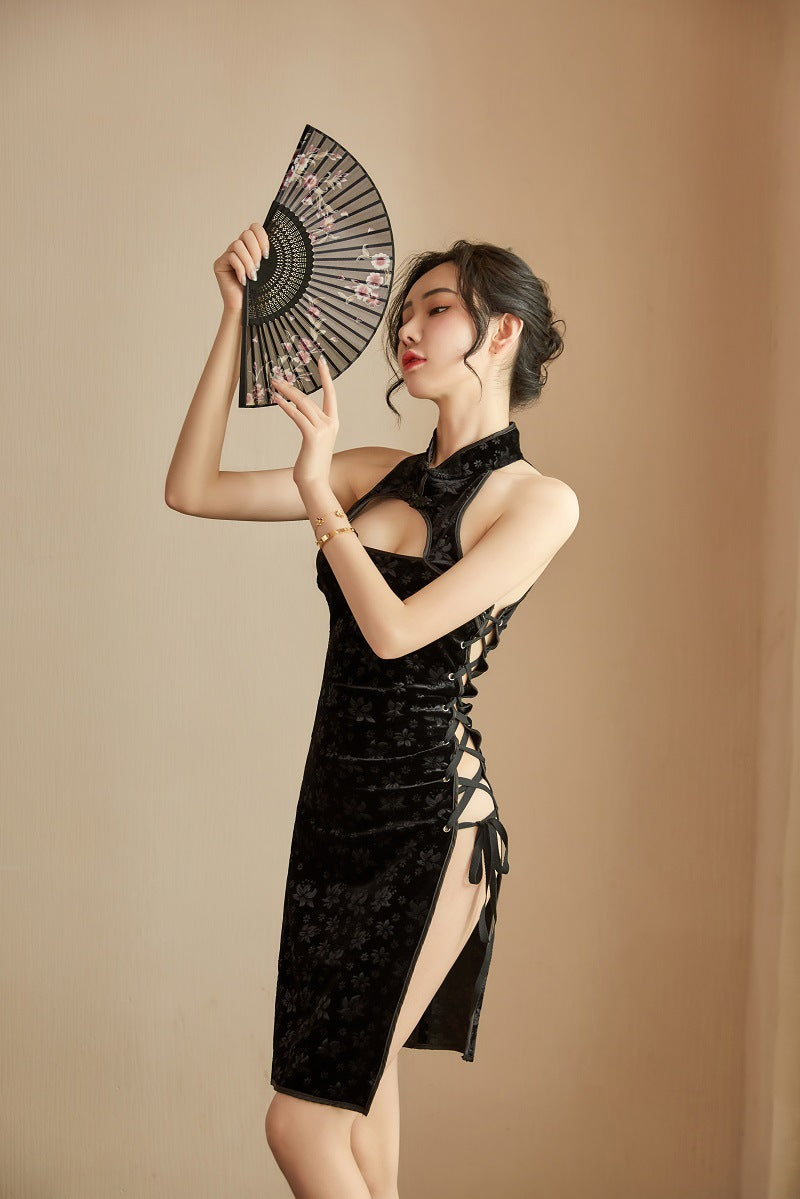 Lace-up Qipao Set