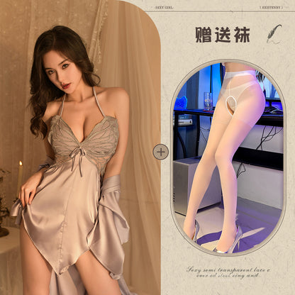 Silk Robe at Chemise Set 