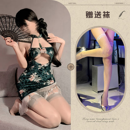 Velvet Qipao Dress 